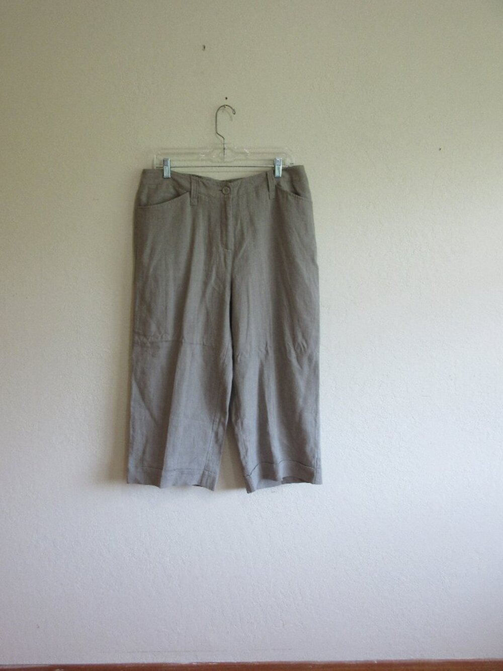 EILEEN FISHER Gray Knit PL Cropped Capris